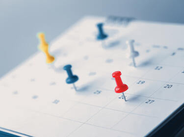 calendar with pins